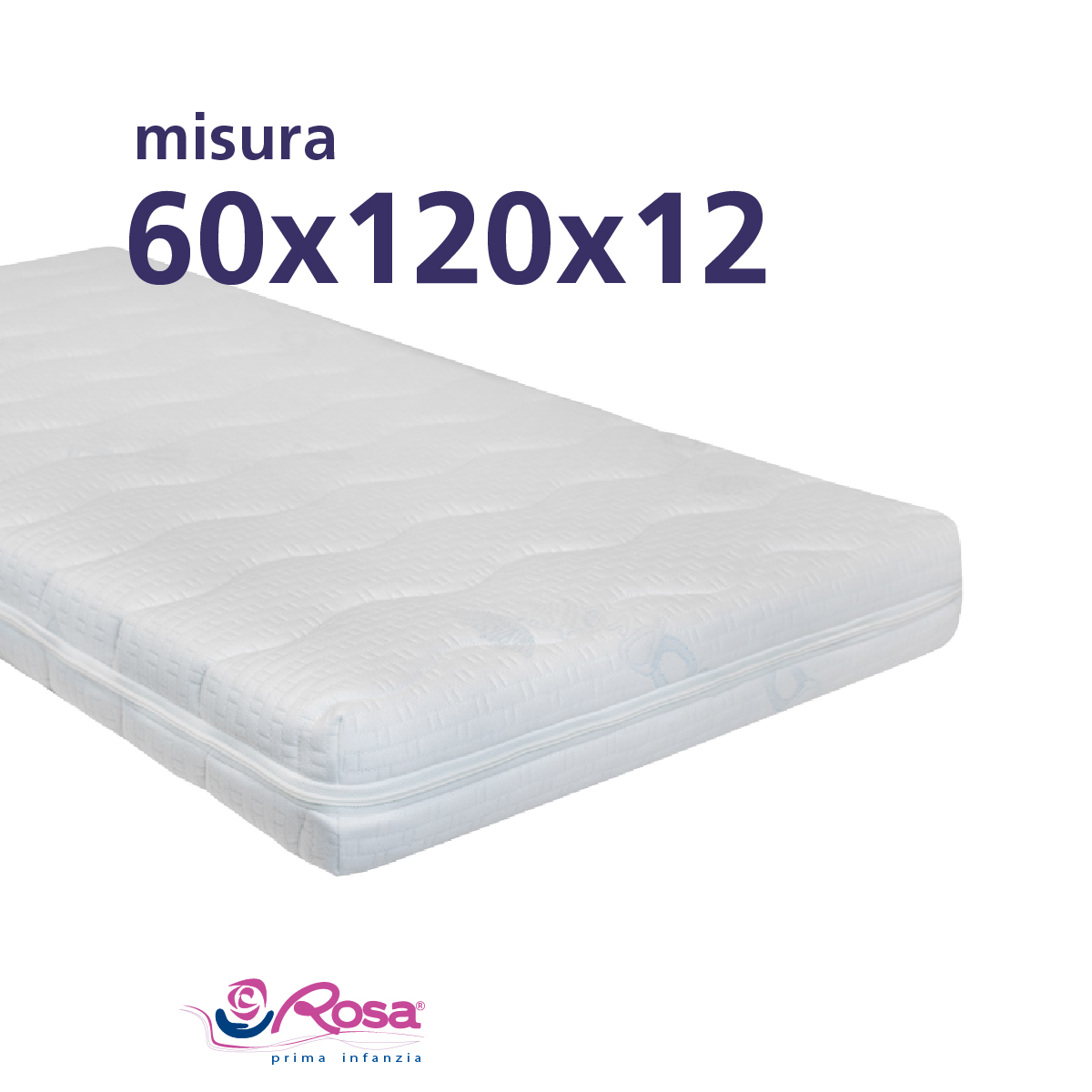BIOGREEN Materasso Ergonomico sfoderabile 60x120x12 – In Espanso Vegetale con BioProtic