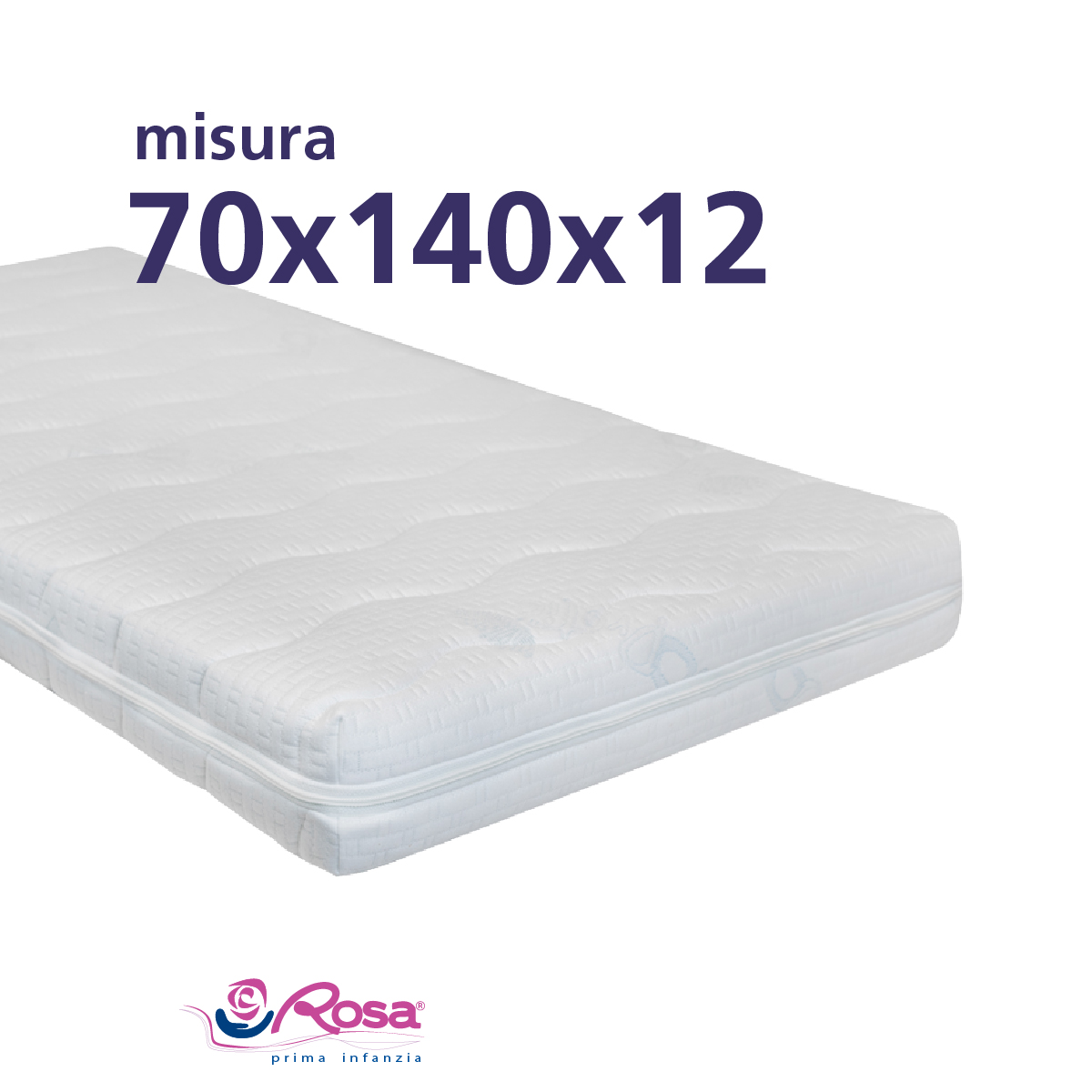 BIOGREEN Materasso Ergonomico sfoderabile 70x140x12 – In Espanso Vegetale con BioProtic